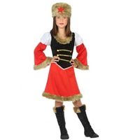 Rood/zwart Kozakken jurkje voor meisjes 140 (10-12 jaar)  -