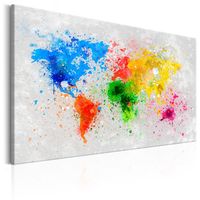 Schilderij - Wereldkaart , Expressionisme van de Wereld