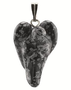 Engelen Hanger Obsidiaan Sneeuwvlok (20 mm)