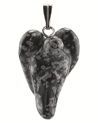 Engelen Hanger Obsidiaan Sneeuwvlok (20 mm)