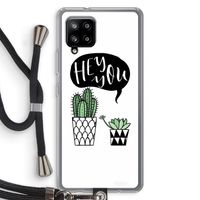 Hey you cactus: Samsung Galaxy A42 5G Transparant Hoesje met koord
