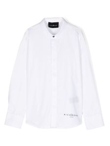 John Richmond Junior chemise en coton à logo imprimé - Blanc