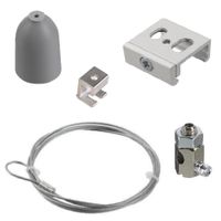 SPW 12SK Pendelset incl. lus staalkabel, plafondbeugel en schroefmontage railbeugel - Grijs