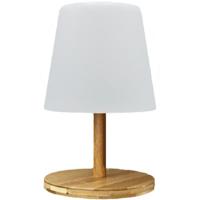 Snoerloze tafellamp - LUMISKY - STANDY MINI WOOD - H25 cm - Voet van natuurlijk bamboe - Warm wit en witte LED