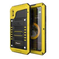 Waterdicht stofdicht schokbestendig zink legering + siliconen case voor iPhone XS/X (geel)