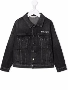 Palm Angels Kids veste en jean à logo imprimé - Noir