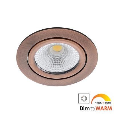 Bella Ondiepe LED spot kantelbaar 7Watt rond KOPER IP65 dimbaar - dim to warm Bella Ondiepe LED spot kantelbaar 7Watt rond KOPER IP65 dimbaar - dim to warm