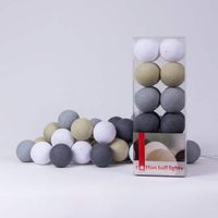 Cottonbal Lichtslinger 20 Bollen (Zandkleurig/Grijs) - thumbnail