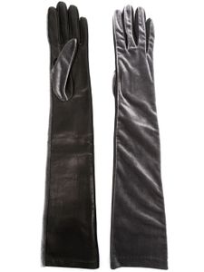 Manokhi gants longs en cuir - Gris