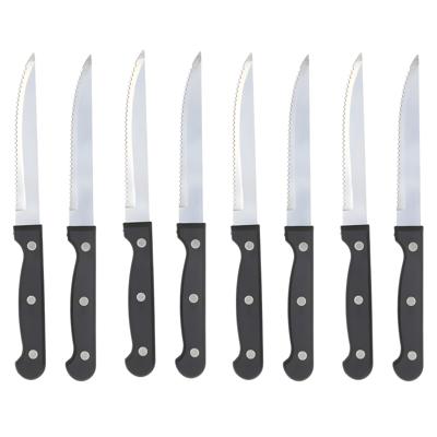 Gerimport vlees / steak messen - 16x stuks - RVS - bakeliet handvat - 21 cm - scherpe messen