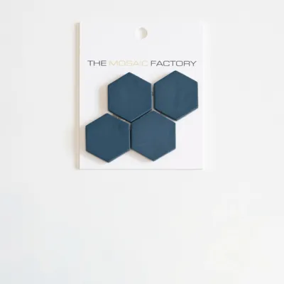 The Mosaic Factory Valencia Mozaiek Tegel Hexagon- Blauw Glas Recycled 278x325 mm