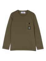 Stone Island Junior compass-patch cotton T-shirt - Vert