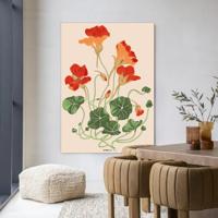 Urban Cotton Wandkleed 'La Cherry' 110 x 145cm in Frame - black