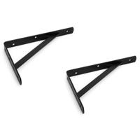 Plankdrager - staal - zwart - 29 x 20 cm - 300 kg - thumbnail