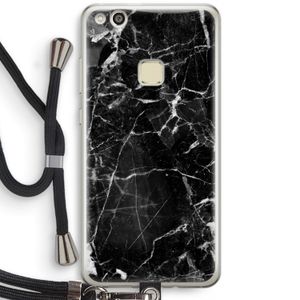 Zwart Marmer 2: Huawei Ascend P10 Lite Transparant Hoesje met koord