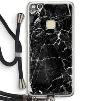 Zwart Marmer 2: Huawei Ascend P10 Lite Transparant Hoesje met koord
