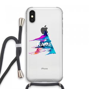 Abstract Spectrum: iPhone XS Max Transparant Hoesje met koord