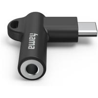 Hama USB-C - 3.5 mm Jack Socket Aux Adapter 90° Angled Plug Oplader Zwart