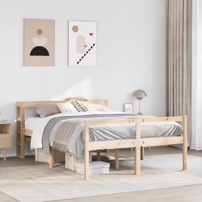 Seniorenbed met hoofdbord massief grenenhout 140x190 cm