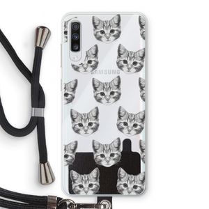 Kitten: Samsung Galaxy A70 Transparant Hoesje met koord