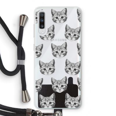 Kitten: Samsung Galaxy A70 Transparant Hoesje met koord
