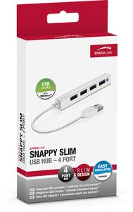 SpeedLink Snappy Slim USB 2.0-hub 4 poorten Wit