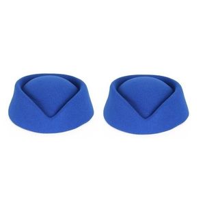 2 stuks blauw stewardessen hoedjes voor dames   -