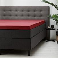 Topper Hoeslaken Katoen Rood Effen 160x200 Cm Ademend Fresh And Co - Dekbed-Discounter.nl