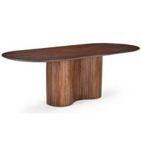 Giga Meubel - Eettafel Ovaal - Donkerbruin - 200cm - Hout