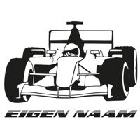 Formule 1 auto met eigen naam - Muursticker