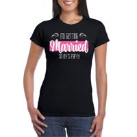 Vrijgezellenfeest T-shirt voor dames - trouwen - zwart - glitters - vrijgezellen - bruiloft - thumbnail