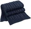 Beechfield CB499 Cable Knit Melange Scarf - Navy - 168 x 27 cm