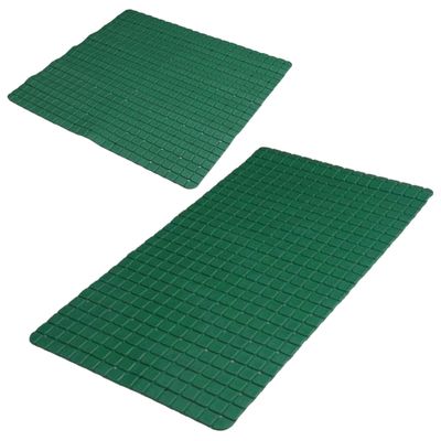 Urban Living Douche/badkamer anti-slip matten set - 2x stuks - rubber - donkergroen Urban Living Douche/badkamer anti-slip matten set - 2x stuks - rubber - donkergroen