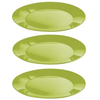 Ontbijtbordjes - 24x st - groen - 21 cm - hard kunststof - dinerborden - camping bordjes