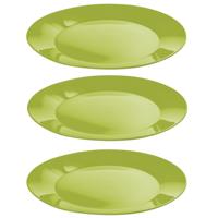 Ontbijtbordjes - 24x st - groen - 21 cm - hard kunststof - dinerborden - camping bordjes