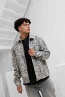 Pure Path Jacquard Flower Full-zip Jack Heren Zwart/Grijs - Maat XL - Kleur: ZwartGrijs | Soccerfanshop