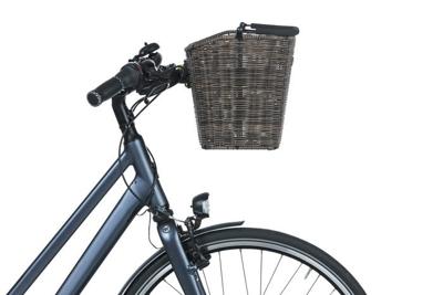 Basil bremen rattan look kf - fietsmand - voorop - donkerbruin