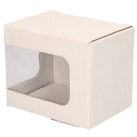 10x Witte cadeau doosjes met venstertje en klep deksel - Opbergbox - thumbnail