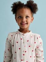 Personaliseerbare meisjesblouse van katoenen gaas ecru