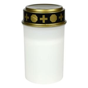 Benson Grafkaars/gedenklicht - LED licht - wit - waterbestendig - op batterijen - D6,5 x 12 cm