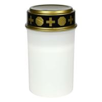 Benson Grafkaars/gedenklicht - LED licht - wit - waterbestendig - op batterijen - D6,5 x 12 cm Benson Grafkaars/gedenklicht - LED licht - wit - waterbestendig - op batterijen - D6,5 x 12 cm