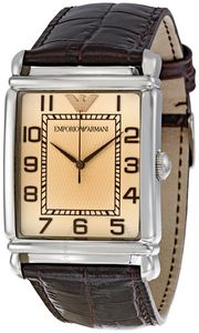 Horlogeband Armani AR0402 Leder Bruin 26mm
