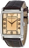 Horlogeband Armani AR0402 Leder Bruin 26mm