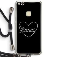 Friends heart black: Huawei Ascend P10 Lite Transparant Hoesje met koord