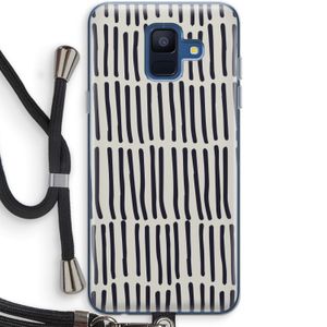 Moroccan stripes: Samsung Galaxy A6 (2018) Transparant Hoesje met koord