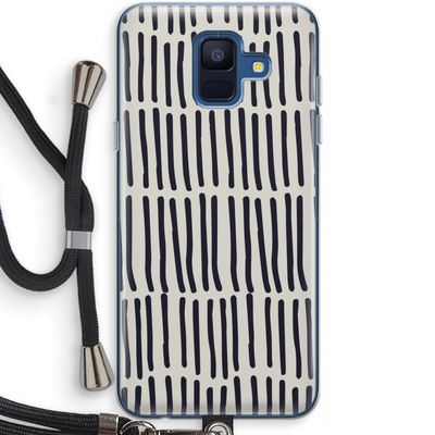 Moroccan stripes: Samsung Galaxy A6 (2018) Transparant Hoesje met koord