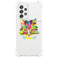 Samsung Galaxy A53 5G Stevig Bumper Hoesje Cat Color - thumbnail