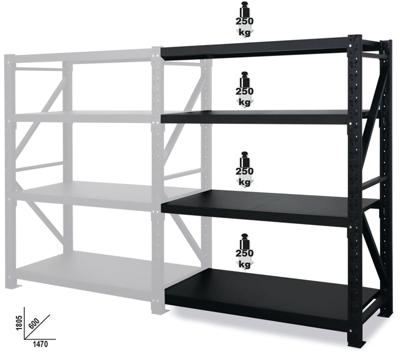 Beta S4Ca Stellingkast Uitbreidingsset | 4 Legplanken - 088880495