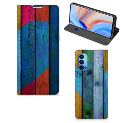 OPPO Reno4 Pro 5G Book | Wallet Case | Wood Heart - Cadeau voor je Vriend