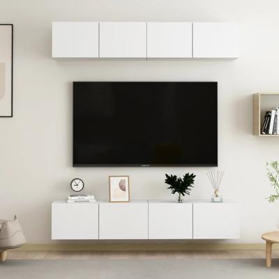 Tv-meubelen 4 st 80x30x30 cm bewerkt hout wit